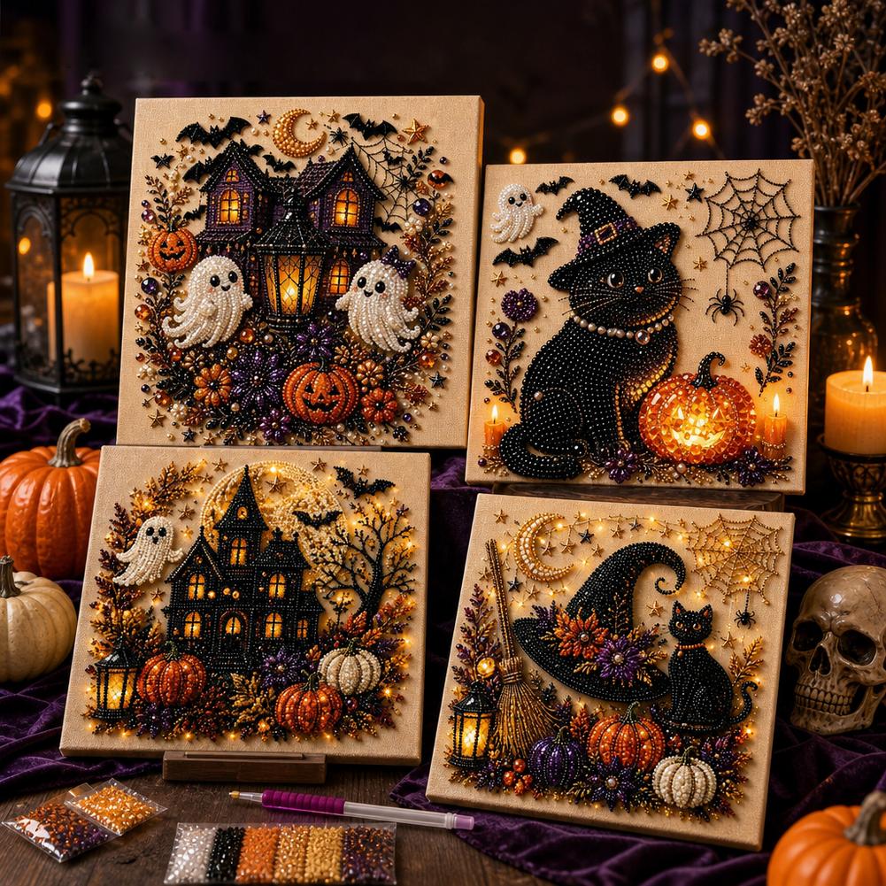 Painting Supplies - Halloween Ghost & Pumpkin 3D Pearl