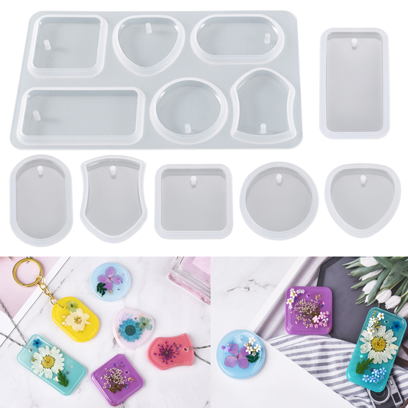 Silicone Epoxy Resin Molds Set - Tự Làm Móc Khóa Mặt Dây