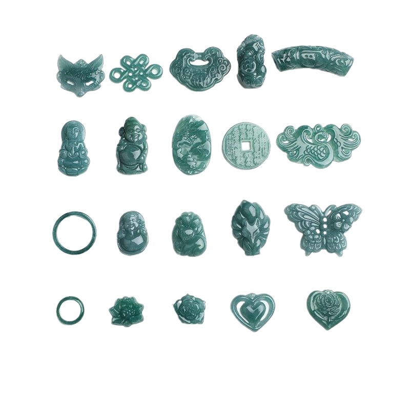 2PC Natural Blue Water Jadeite - đánh giá và giá Beading