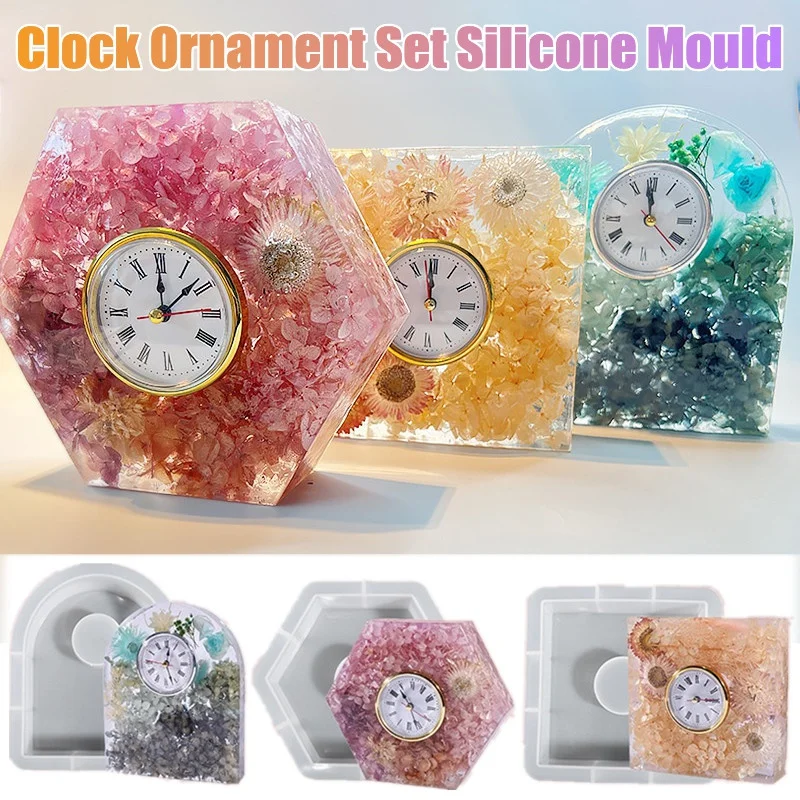Clock Ornament Set Silicone Mo - đánh giá và giá Silicone Epoxy Resin Molds Set