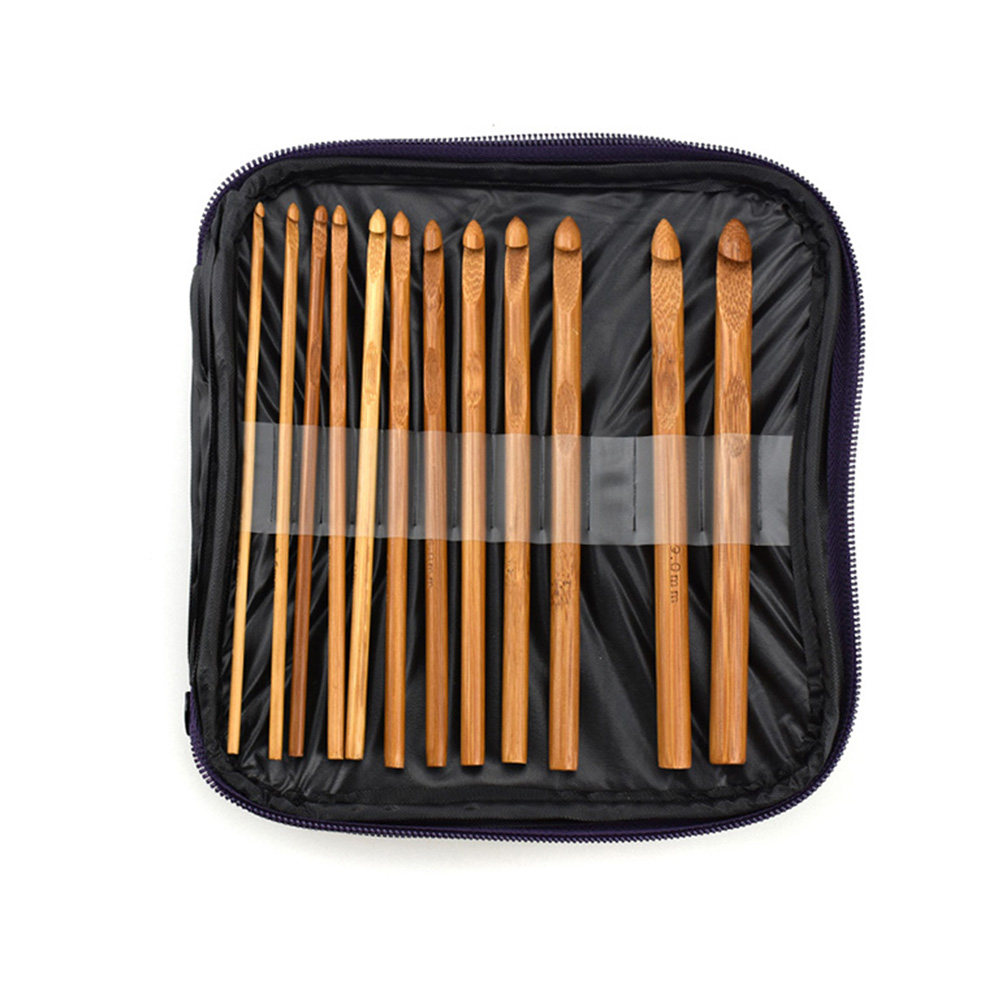 1Set Bamboo Wood Crochet Hook  - đánh giá và giá Wooden Crochet Hooks Ergonomic Handle