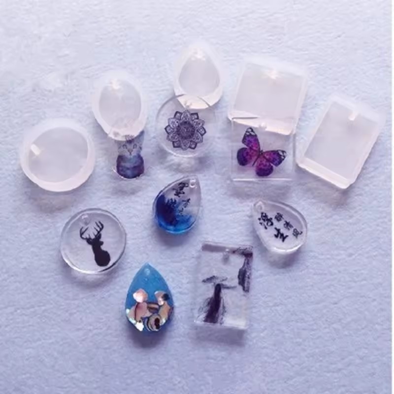 20Pcs/Set DIY Keychain Pendant - đánh giá và giá Silicone Epoxy Resin Molds Set